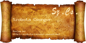 Szobota Csongor névjegykártya